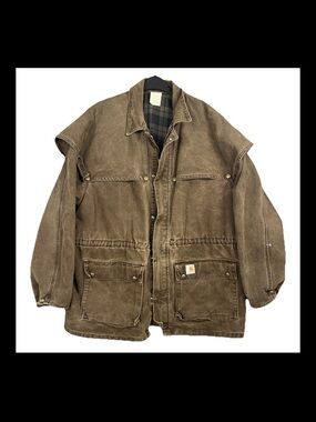 VTG Carhartt Chore Jacket Mens XL Blanket Lined CW082 Cape Duster 90s USA